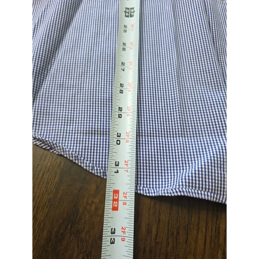 Polo Ralph Lauren Dress Shirt Mens 17.5 34/35 Blu Yarmouth Cotto Pinpoint Oxford